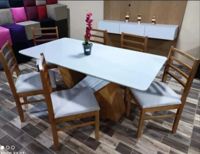 Mesa de Jantar 6 Lugares ( Várias opções de cadeiras ) Pronta Entrega 