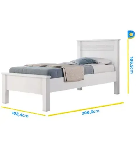 Cama Solteiro Branca