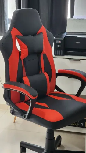 Cadeira Gamer Ergonômica Vermelha e Preta