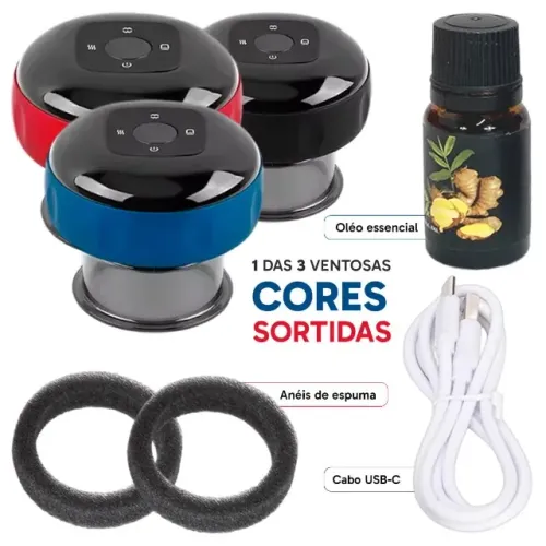 Ventosa Automática com 12 Níveis de Massagem e Óleo Essencial Incluso