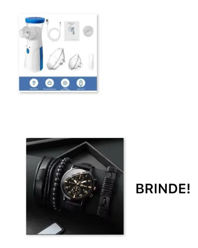 Inalador portátil com Kit relógio e pulseiras de brinde