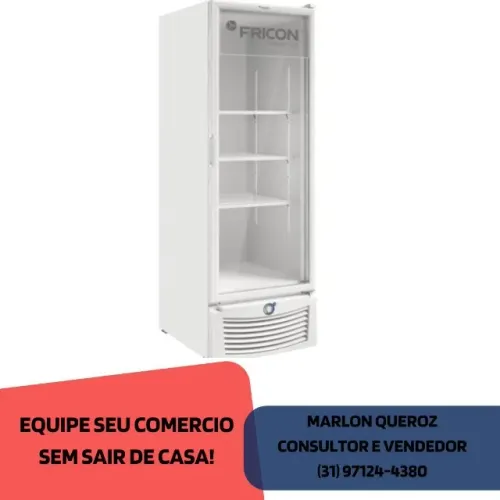 Freezer Vertical Tripla Ação 569 Litros Fricon Porta De Vidro Branco