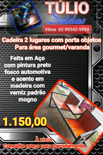 Jogo de cadeira de ferro para área gourmet/varanda