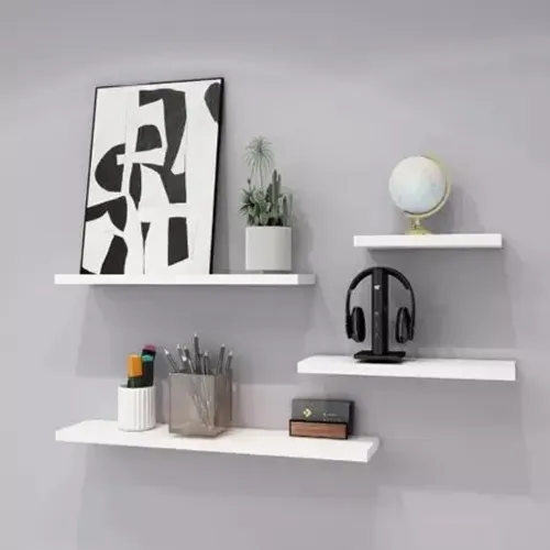 Kit 4 Prateleiras Branco sala quarto banheiro escritório casa cozinha MDF / Leia a descriç