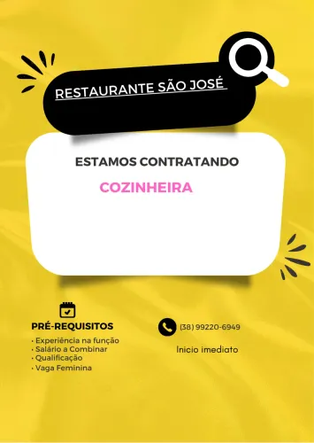 Vaga de cozinheira 