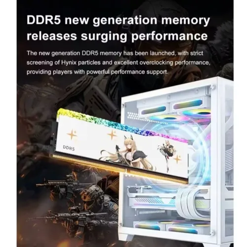 Memória StarDance DDR5<br><br>32GB (2x16GB) 6800MHz RGB JUHOR Hynix Alta Performance
