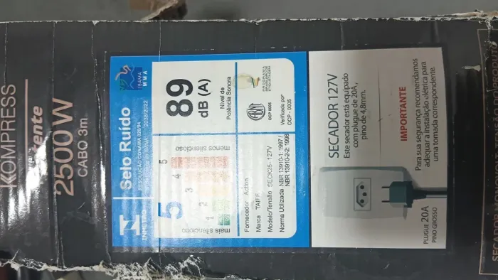 Vende-se Secador Taiff 2500w