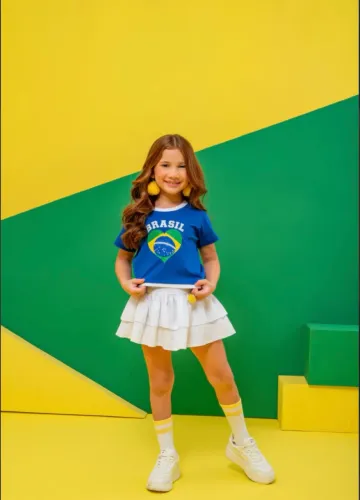 T-Shirts infantil Brasil Blusa Infantil Brasil copa do mundo