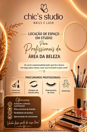 Sublocação de espaço em studio de beleza.
