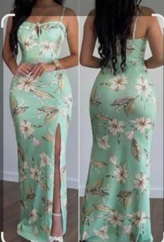 Vestido longo estampado