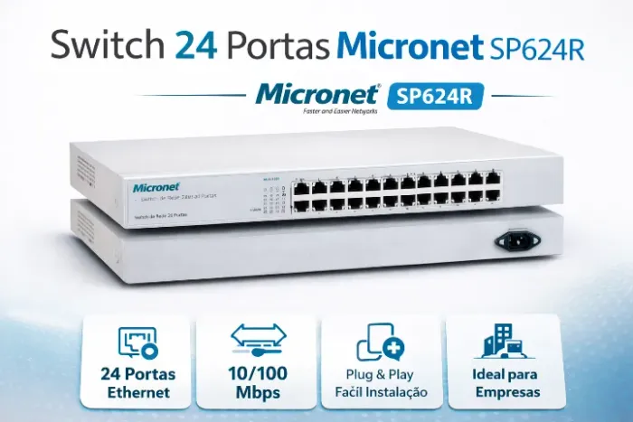 Switch 24 portas SP624R - Micronet 110/220V