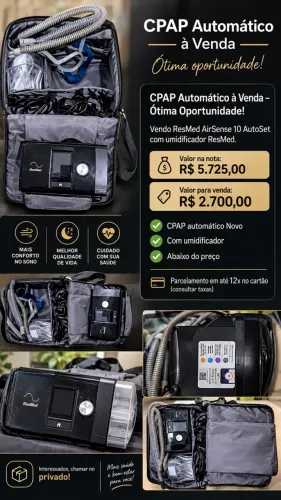 CPAP ResMed AirSense 10 AutoSet + Umidificador | Novo