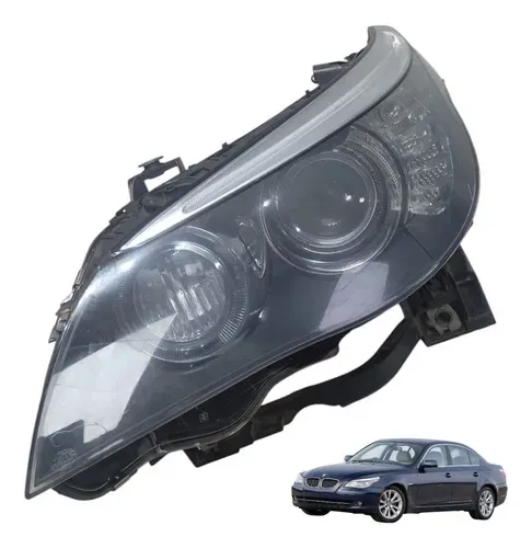 Farol Dianteiro Esquerdo Bmw 530i 545i 550i E60 2008 2009 Esquerdo/motorista