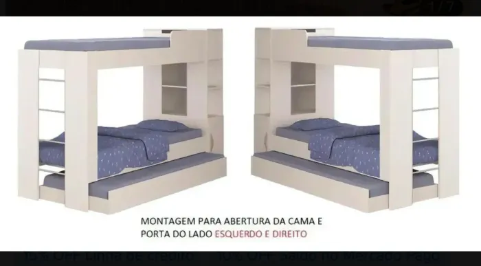 Treliche Ditália CM-15 Branco Solteiro Com Espaço de Armazenamento