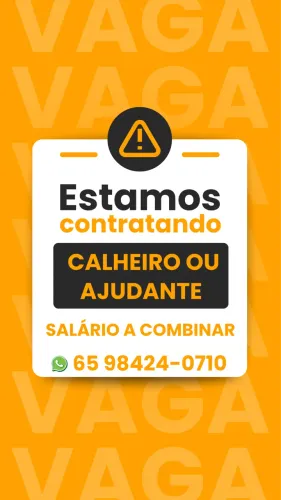 Estamos contratando Ajudante ou calheiro