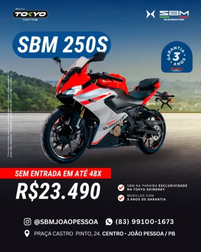 SBM 250s 2026 ABS - Financie 100% Sem Entrada em até 48x   