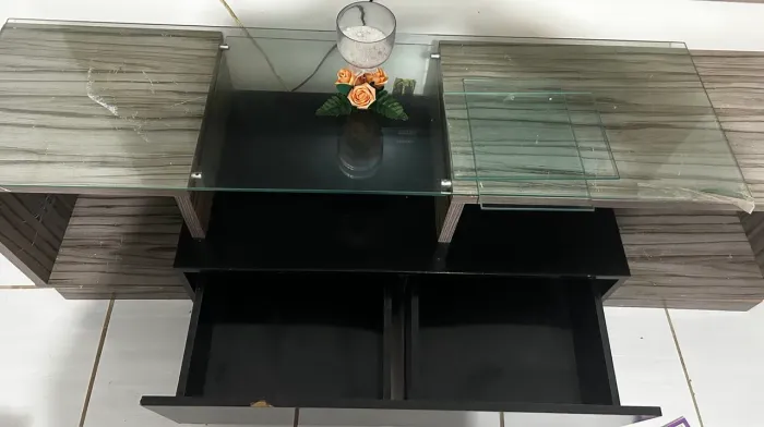 Rack de Sala com vidro e Gavetão