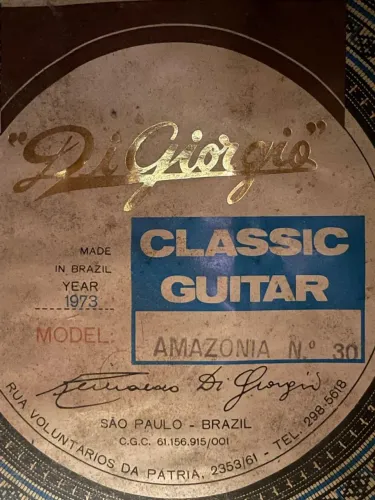 Violão Vintage Di Giorgio Amazônia Nº 30 (Ano 1973) - Relíquia