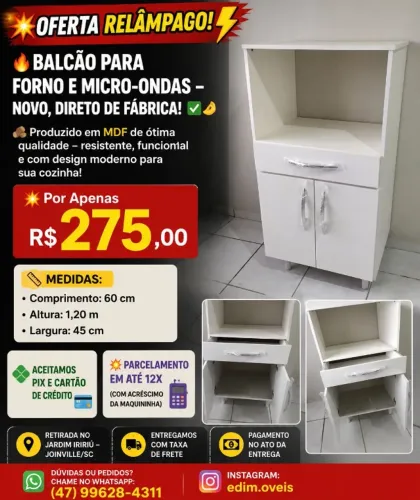Balcão de forno e microondas novo!