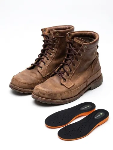 Bota masculina casual de couro, estilo work/hiking/boat boot, de cano médio