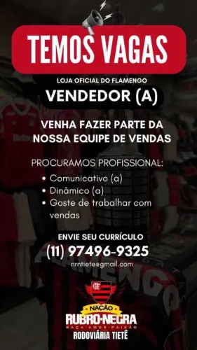 VAGA DE EMPREGO - VENDEDOR (A)