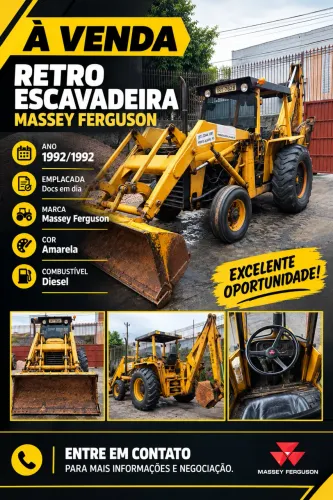Retro escavadeira Massey Ferguson
