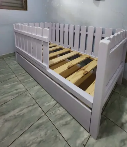 Bi-cama infantil com grades + colchão ortobom