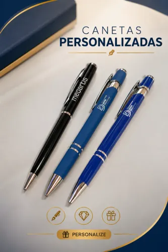 Caneta com gravação da sua logo - gravação lasser
