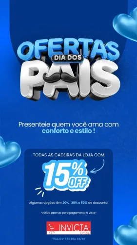 PROMOÇÃO DIA DOS PAIS - TODAS AS CADEIRAS DA LOJA COM 15% DE DESCONTO 