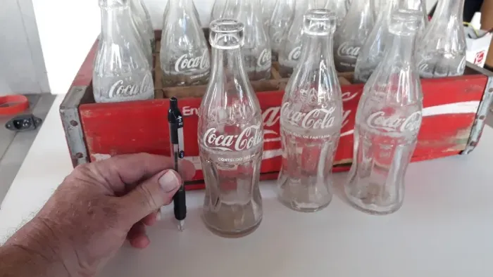 Garrafa vazia Coca-cola 185 ml caçulinha antiga anos 1970 - Preço unitário!!