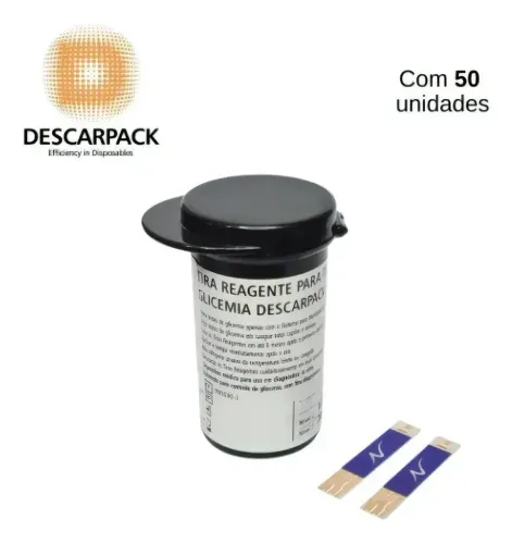 tira reagente para teste de glicemia descarpack plus