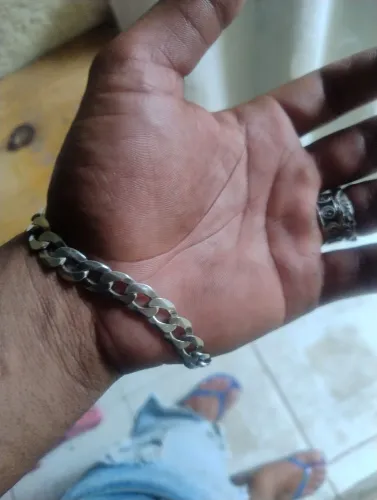 Colar de prata 10 milímetros 70 centímetros, pulseira de prata 10 milímetros.