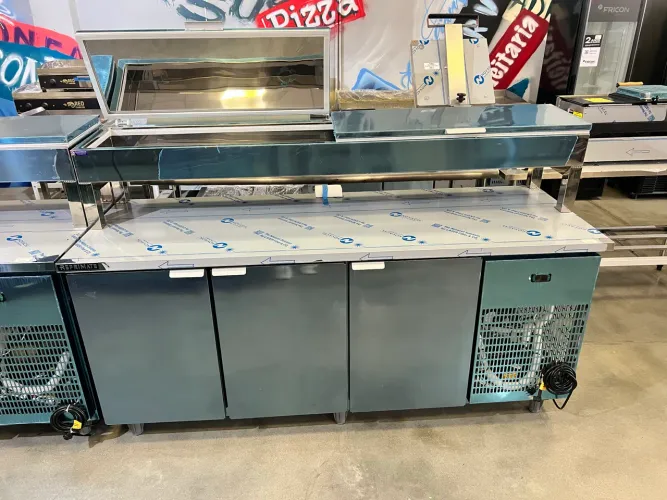 Balcão de serviço refrigerado condimentadora 2m novo pronta entrega