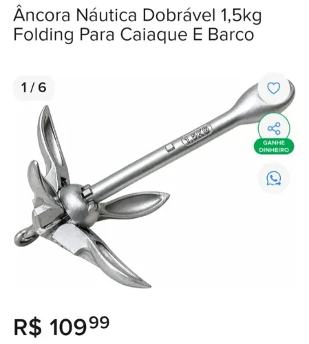 Vendo âncora caiaque 