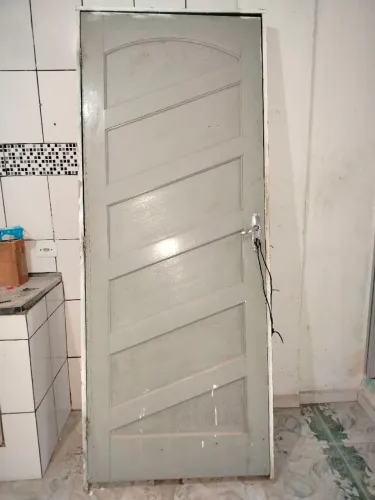 Porta entrada madeira maciça 80 cm