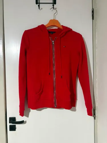 Casaco com zíper e capuz, estilo moletom original da Tommy, lindo e novíssimo