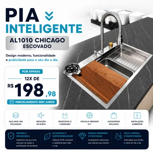 PIA GOURMET MULTIFUNCIONAL CHICAGO AL1010 ESCOVADO