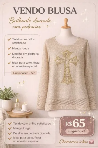 Blusa brilhante dourada 