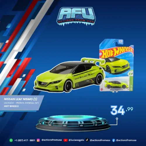 Hot Wheels Nissan Leaf Nismo Verde-limão