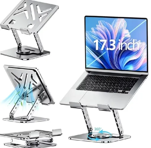 Suporte para Tablet/Notebook Ajustável 360°, Base em Alumínio Dobrável