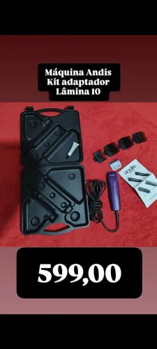 Máquina tosa Andis kit adaptador e lâmina 10 