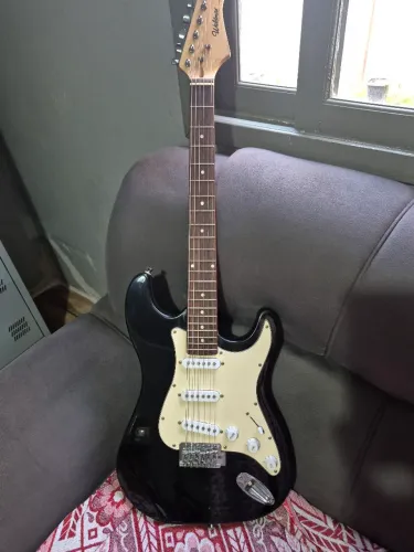Guitarra Elétrica Waldman Stratocaster Preta e Branca