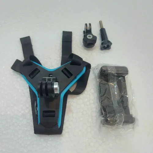 Suporte para capacete câmera de ação e celular.