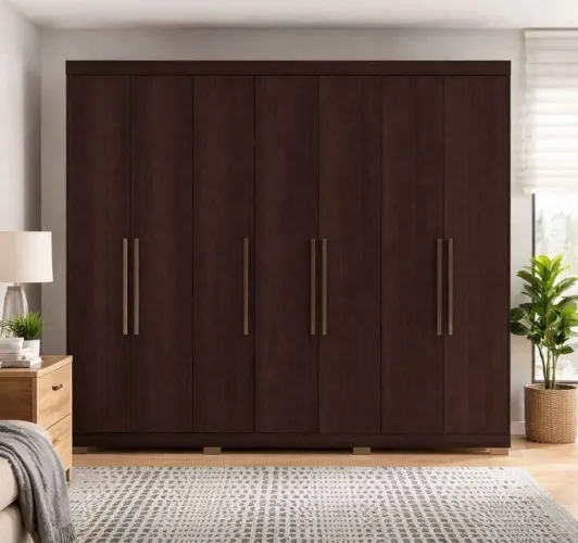 Guarda-Roupa Bartira Diplomata Casal 8 Portas Cor Café - Novo/Lacrado