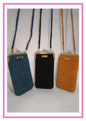 Bolsa de crochê porta celular 