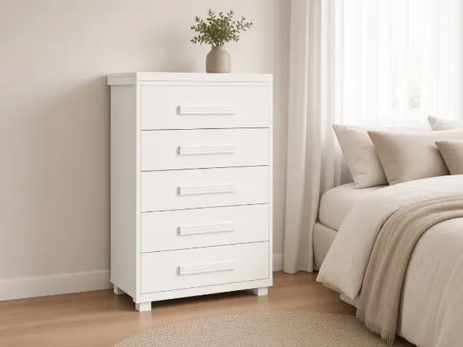 Cômoda Paris 5 Gavetas 77cm 100% MDF Branco (NOVO A PRONTA ENTREGA)