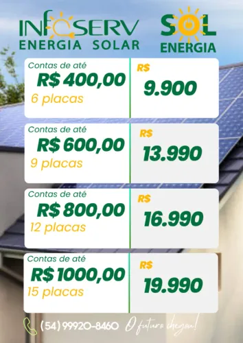 Kit de Energia Solar - Geração Mensal de 1040 KWh