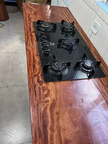 Bancada para cooktop madeira maciça 