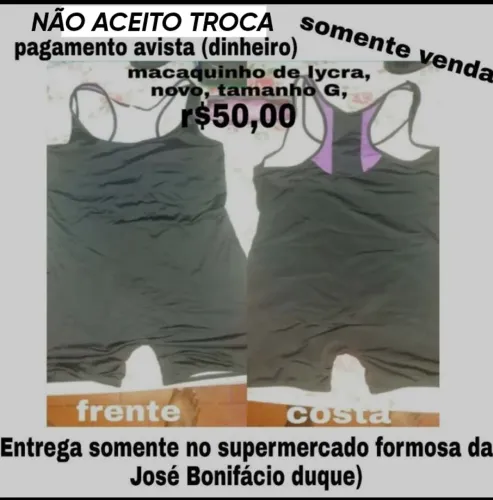 Macaquinho de Lycra Tam G novo r$50(valor final)