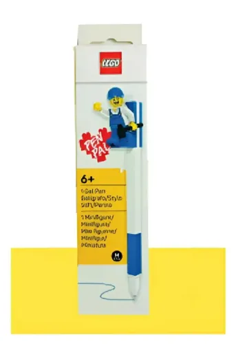 Caneta gel azul e minifigura Lego